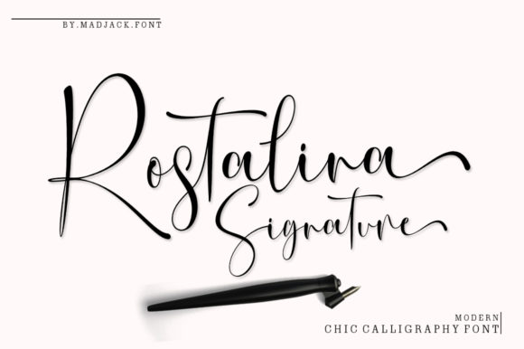 Rostalina Signature: A Romantic Calligraphy Font for Creative Projects